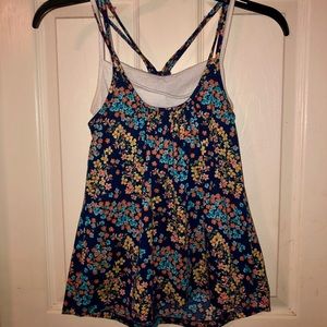 Blue Floral print Tank top